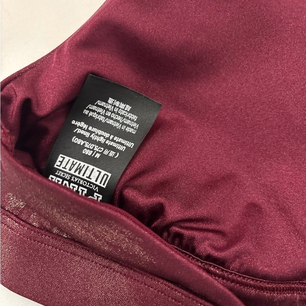 Victoria's Secret PINK Strappy Bralette Duo - Burgundy and Gray - Picture 3 of 4